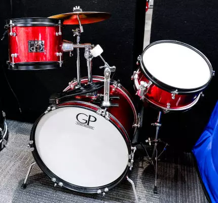 Granite Percussion - Junior 3-Piece Drum Kit (16,10,SD) with Cymbals and Hardware - Metallic Red